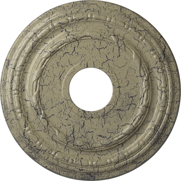 Ekena Millwork Dublin Ceiling Medallion (Canopies up to 8 1/4"), 15 3/8"OD x 3 5/8"ID x 1"P, Castle Stone Crackle CM15DUCSC - main